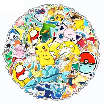 10/30/50 adet Kawaii Pokemon Anime Çıkartmalar Pikachu Karikatür Dizüstü Çıkartmaları DIY Kaykay Gitar Telefon Sevimli Çıkartmalar Çocuk Hediye Oyuncaklar