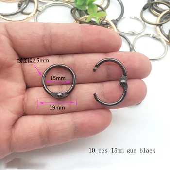 10 Adet / grup 15mm İç Çapı Metal Bahar Kapı O - ring Açılabilir Anahtarlık Cep Aksesuarları