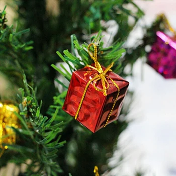 12 adet Mini Hediye Kutusu Yılbaşı Ağacı Süsleri Süsler Yeni Yıl Süslemeleri askı süsleri Adornos De Navidad