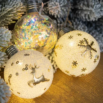 2023 YENİ Kar Tanesi Elk Desen LED yılbaşı ışık topları Noel Ağacı Asılı Kolye Süsler Yeni Yıl Süslemeleri Ev Çocuk Hediyeler