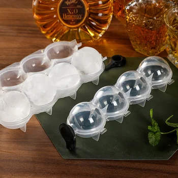 4 Delik DIY Yuvarlak Buz Küpü Kalıp Buz Topu Yapma Tepsisi Viski Kokteyl Silikon Dondurma Kalıp Yemek Bar Mutfak Parti Malzemeleri