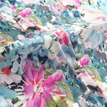 50cm * 140cm Büyük Çiçek Tasarım Viskon Kumaş DIY Dikiş yaz elbisesi yatak çarşafı Rayon Patchwork Kumaş Yumuşak