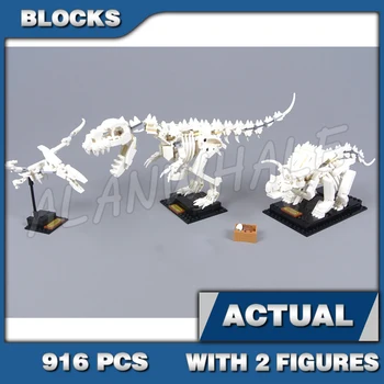 916 adet Fikirleri Dinozor Fosilleri 1: 32 ölçekli Tyrannosaurus Rex İskelet 11449 Modeli Yapı Taşları Kitleri İle Uyumlu Tuğla