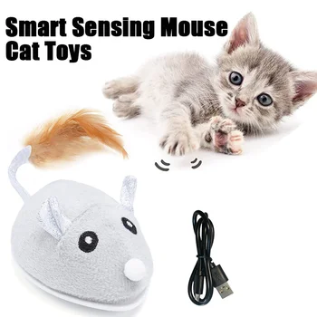 Akıllı Algılama Fare Kedi Oyuncaklar İnteraktif Elektrikli doldurulmuş oyuncak Kedi Teaser Kendi Kendine Oynayan USB Şarj Yavru Fareler Oyuncaklar Kediler için Pet