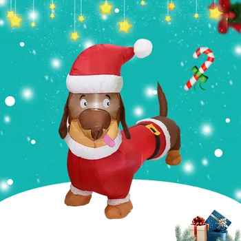 Dachshund köpek şişme oyuncaklar Noel Dekorasyon 160cm Uzunluk köpek LED ışıkları şişme yeni yıl partisi dekoru çocuklar için hediye