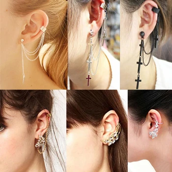 Dangle Küpe Kadınlar İçin Moda Akrilik Püskül Kulak Kelepçeleri Yaprak Kulak Kelepçeleri Kore Moda Kelebek Şekilli Kulak Kelepçeleri Küpe