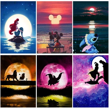 Disney 5D DİY Elmas Boyama Prenses Tam Matkap Elmas Mozaik Karikatür Mickey Mouse Nakış Komple Kiti Ev duvar süsü