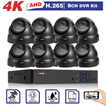 H. 265 4K CCTV Sistemi 8MP Kapalı Ses IP Kamera 8CH NVR Kaydedici Video Güvenlik Kamera Sistemi Gözetim Kiti 2TB HDD İsteğe Bağlı