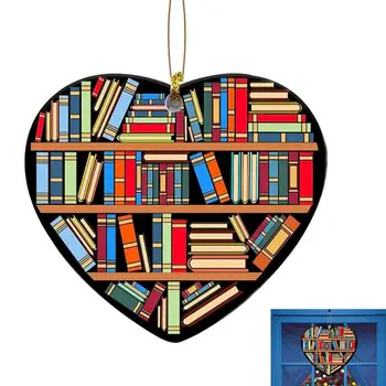 Kalp şeklinde Kitaplık Süsleme Kalp Şekli Yılbaşı Ağacı Süsleme Dekor Kızlar Aşk Kitapları Kalp Akrilik Asılı Dekorasyon