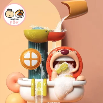 Karikatür Bebek Banyo Oyuncakları çocuk Banyo Aslan Tükürmek Kabarcıklar Vantuz Bebek Kabarcık Makinesi Otomatik Sabun Kabarcık Makinesi