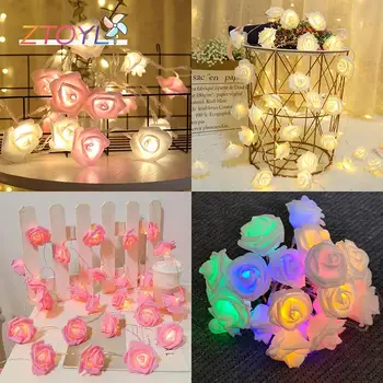 LED Gül Çiçek Dize İşıklar Peri İşık Dize yapay çiçek Buket Garland USB / Pil Kumandalı 10 / 20LED