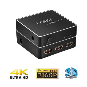 Leshp HDMI uyumlu 2.0 1X2 Splitter Destekler Tam 4X2K 3D Bir Giriş İki Çıkış Desteği Video Formatı Kadar 4K2K@30Hz
