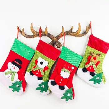 Merry Christmas Hediyeler Depolama Çorap Çocuklar Başucu Şeker Çanta Ev Ağacı Noel Partisi Dekor Çorap 4 Stilleri