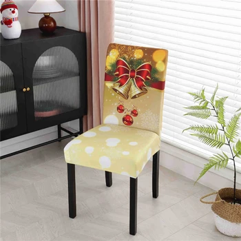 Noel yemek sandalye kılıfı Elastik Sandalye Slipcover Kılıf Streç sandalye kılıfı s İçin Parti Otel Ziyafet Housse De Şezlong