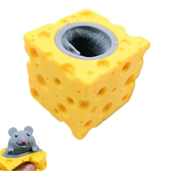 Peynir fincanı Fare Oyuncak Komik Fare Sıkma Oyuncak Yaratıcı Hayvan peynir fincanı Oyuncak Stres Giderici Dekompresyon Sıkma Oyuncak