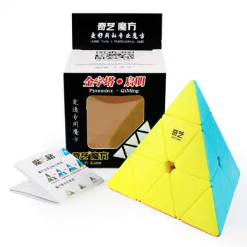Qiyi Qiming Piramit Stickerless Hız Küp Üçgen Küp Bulmacalar Bükülen Bulmaca Sihirli Küp Çocuklar için Zeka Gelişimi