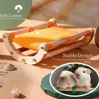 Sevimli Bite Dayanıklı Kafes Aksesuarları Hamster Hamak Hamster Kobay Ahşap Shaker Yatak Pet Malzemeleri Hamster Hamak
