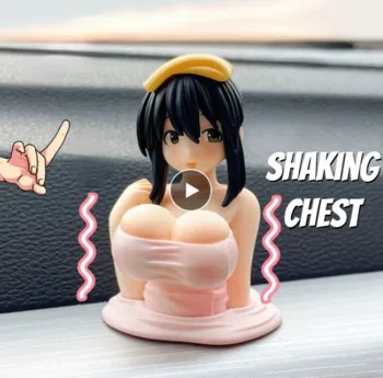 Sevimli Kanako Göğüs Sallayarak Süsler Kanako Koleksiyon Model Bebek Kawaii Anime Heykeli Araba Seksi Bebek Heykelcik oyuncak arabalar
