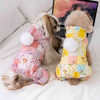 Sıcak Pet Giyim Kış Küçük Köpek Giysileri Tulum kapüşonlu ceket Ceket Köpek Giyim Bichon Pomeranian Schnauzer Kaniş Kostümleri