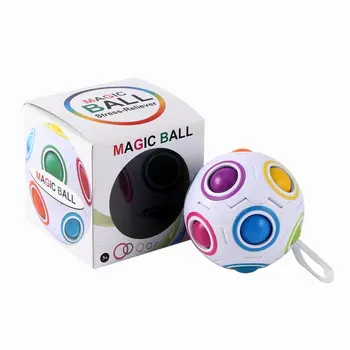 Yaratıcı Sihirli Küp Topu Antistres Gökkuşağı Futbol Bulmaca Montessori Çocuk Oyuncakları Çocuklar İçin Stres Rahatlatıcı Oyuncak Anti-stres