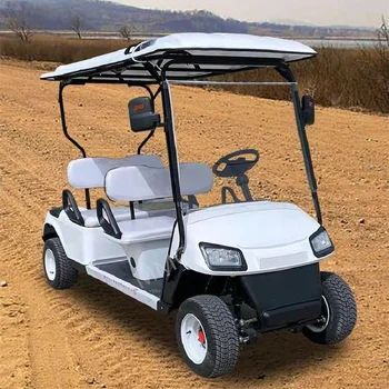 Zarif Tasarım Mini Yeni Enerji Araç 2 + 2 Koltuklar Açık golf arabası 60 V 4 Tekerlekler Elektrikli Eğlence Gezi Araba ile çatı