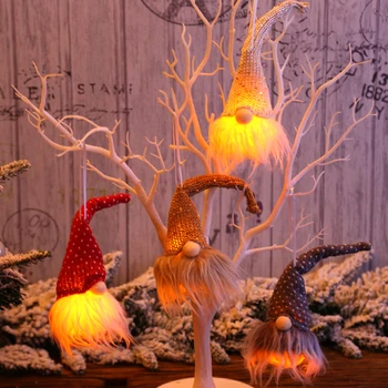 1 ADET Noel Aydınlatma Gnome Bebek Kolye Santa Gnome Peluş Bebek Dekoratif Asılı Süsleme Kapalı Parti Favor Yeni Yıl 2023