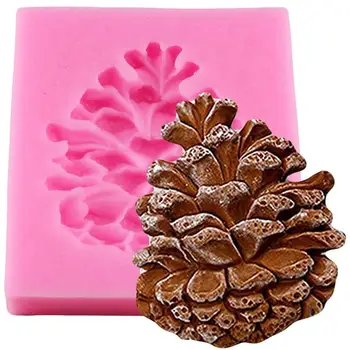 1 Adet Yaratıcı suni çam kozalağı kurabiye kalıbı DIY silikon kalıp Çikolata Fondan Şeker Jöle dekorasyon kalıbı Mutfak Kek Araçları