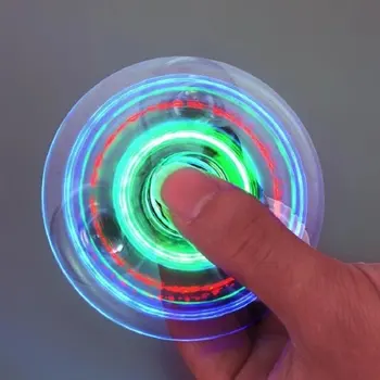 1 Adet ışıklı LED lamba Fidget Spinner Şeffaf Glow İşık Koyu EDC Spinner Parmak Stres giderici Oyuncaklar Yetişkin Oyuncak
