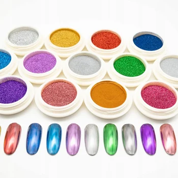 1 Kutu parlak tırnak tozu Nail Art UV Jel Lehçe Krom Gevreği Toz Lazer Tırnak Sihirli Ayna Pigment Manikür Süslemeleri