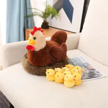 1 Takım Sevimli Eski Tavuk Civciv Bebek peluş oyuncaklar Kawaii Aile Dekore çocuk Doğum Günü Uyumlu Hediyeler