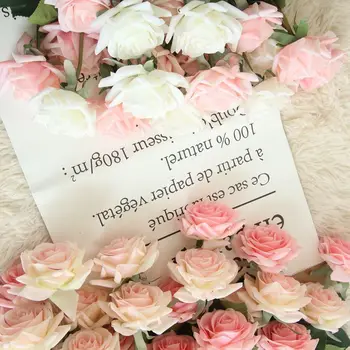 1 adet Romantik Gül yapay çiçek DIY Kırmızı Beyaz İpek Sahte Çiçek için Parti Ev Düğün Dekorasyon sevgililer Günü