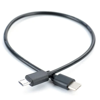 1 adet USB Tip C Erkek Mikro USB 5 Pin B Erkek Tak Dönüştürücü OTG Adaptör Kurşun Veri Kablosu Cep Telefonları için 30cm