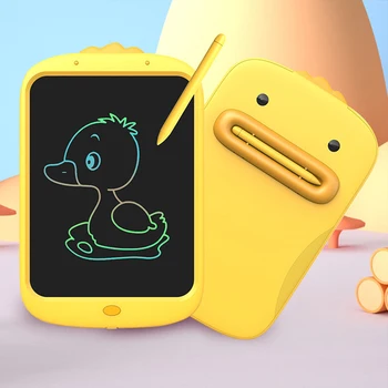 10 İnç LCD Karikatür Yazı tahtası Elektronik Tablet Yazma Sarı Ördek Corgi Graffiti Renkli Ekran Çizim Kurulu Çocuk Oyuncakları