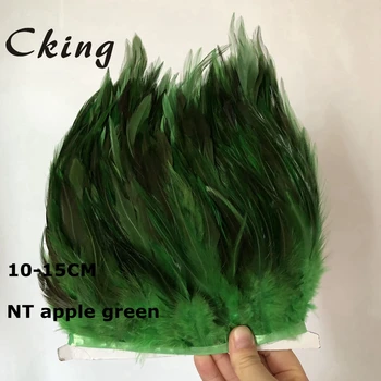 10M Doğal Elma Yeşil Horoz kuyruğu Tüyü saçak şerit 10-15cm tavuk tüyü zanaat Boyalı trim DIY Parti dekor tüy etek