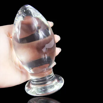 140 * 66mm Kristal Anal plug Büyük Mermi Kadın Mastürbasyon Cam Lezbiyen Gspot Stimülasyon Butt Plug Yetişkin Seks Oyuncakları Kadınlar İçin