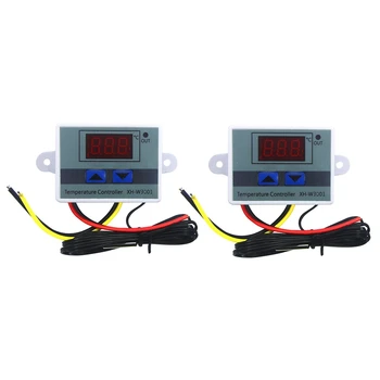 2 Adet 110-220V Ac Dijital Led sıcaklık kontrol cihazı Xh-W3001 Kuluçka Soğutma Isıtma Anahtarı Termostat Ntc Sensörü