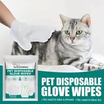 2 Adet / paket Pet Eldiven Deshedding Tek Kullanımlık Epilasyon temizlik eldiveni Köpekler Kediler Temizleme Bakım Eldiven Pet Malzemeleri