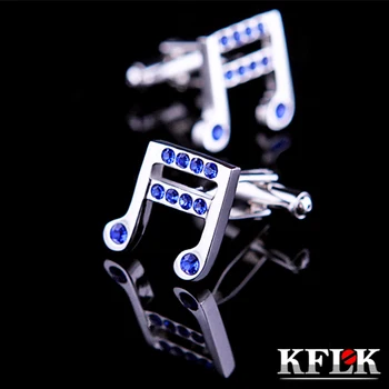 2 Renk KFLK Lüks gömlek kol düğmesi erkek hediye için Marka manşet düğmesi Mavi Kristal manşet Yüksek Kalite abotoadura Takı