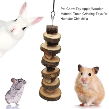 2 adet Apple Ahşap Diş Taşlama Oyuncaklar Pet Çiğnemek Oyuncak Hamster Chinchilla Tavşan Küçük Hayvanlar evcil hayvan kafesi Kolye oyuncak tavşanlar