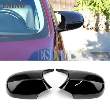 2 x ABS Parlak Siyah Oxhorn Tarzı Dikiz Yan Ayna Değiştirme Kapakları BMW E87 E88 E81 E82 E90 E91 E92 E93 LCI
