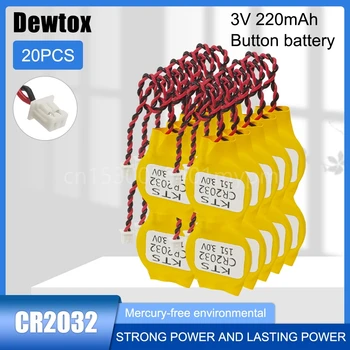 20 ADET Dewtox CR2032 3V Anakart CMOS Şerit Hattı Lityum Pil Dizüstü Masaüstü Anakart Bilgisayar Lityum Pil