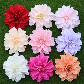 20 adet 14CM İpek Dahlia Çiçek Kafa yapay çiçekler DIY Düğün Parti Dekorasyon Malzemeleri Simülasyon Sahte Ev Dekorasyonu