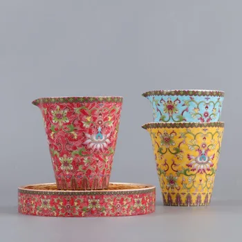 200 ml Renk Emaye Seramik Porselen Adil Fincan Çin Kung Fu çay seti Aksesuarları Chahai çay fincanları Teaware Ev Dekorasyon El Sanatları