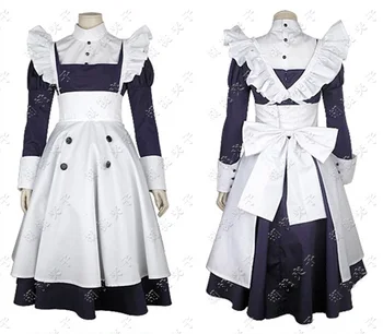 2017 Anime Siyah Bulter Meyrin Denizci elbisesi kostüm cosplay Meyrin lolita cosplay kostüm hizmetçi hizmetçi Elbise