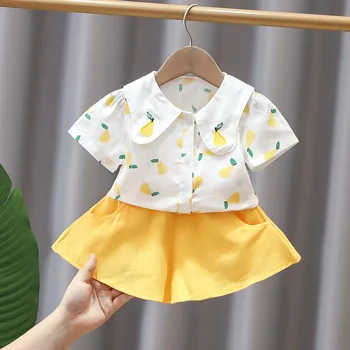 2022 Bebek Kız Giysileri İki Parçalı Set Yeni Karikatür Giyim Erkek Bebek yaz giysileri T-shirt + şort Bebek Kız rahat giyim setleri