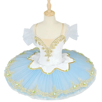 2022 Mavi Bale Tutu Etek Bale çocuk Kuğu Gölü Kostüm Çocuklar Oryantal Dans Kostümleri Sahne Performansı Elbise