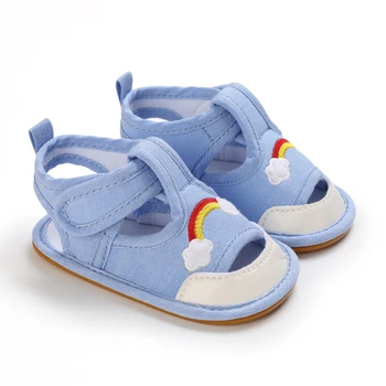 2022 Moda Bebek Erkek Kız Sandalet Çocuk Gökkuşağı Sandalet Yaz Yürüyor Bebek Ayakkabı Çocuklar Açık plaj ayakkabısı