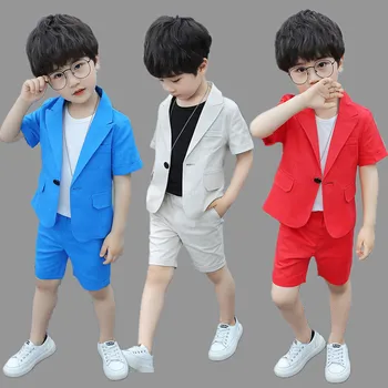 2022 Yaz Erkek okul üniforması Beyefendi Çocuk Piyano Kostümleri Zarif Yürümeye Başlayan Çocuklar Parti Kıyafetleri Smokin Bebek İş Elbiseleri
