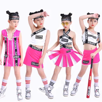 2022 Çocuk Gösterisi giyim Dans Giyim Sokak Sahne Elbise Kız Hip-Hop Caz Dans Performansı Kostümleri