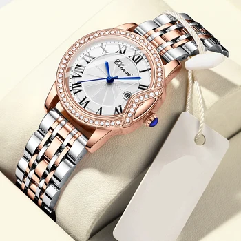 2023 Marka CHENXI Bayan Saatler Moda Zarif Kristal Elmas İzle Kadın Kuvars Saat Deri İzle Kadınlar İçin Ücretsiz Kargo